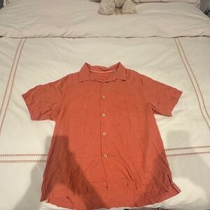 Tommy bahama men’s L silk button up coral